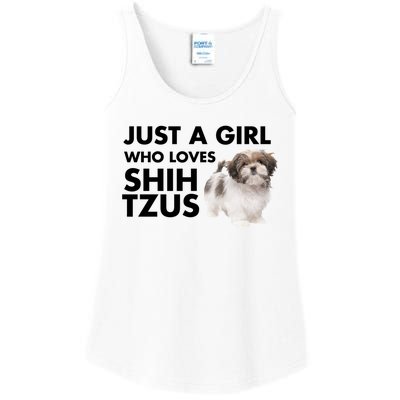 Just A Who Loves Shih Tzus Great Gift Ladies Essential Tank