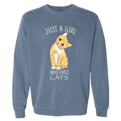 Just A Who Loves Cats Gift For Cat Lover Garment-Dyed Sweatshirt