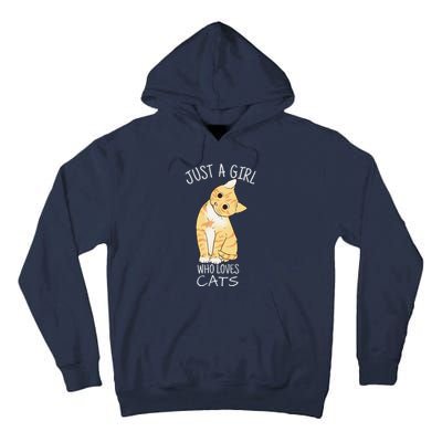 Just A Who Loves Cats Gift For Cat Lover Tall Hoodie