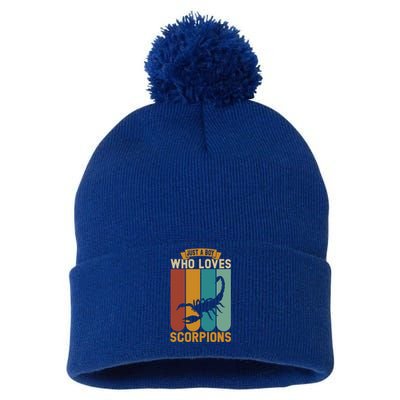 Just A Who Loves Scorpions Great Gift Pom Pom 12in Knit Beanie