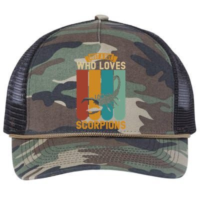 Just A Who Loves Scorpions Great Gift Retro Rope Trucker Hat Cap