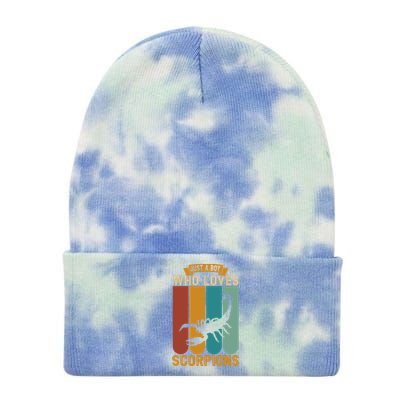 Just A Who Loves Scorpions Great Gift Tie Dye 12in Knit Beanie