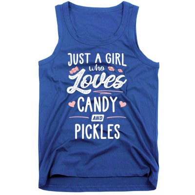 Just A Who Loves Candy And Pickles Gift Cute Gift Tank Top