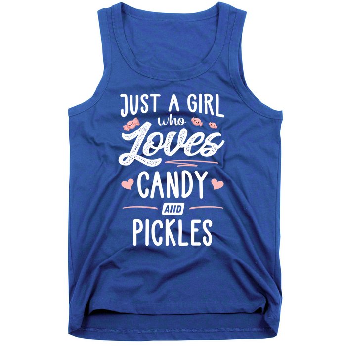 Just A Who Loves Candy And Pickles Gift Cute Gift Tank Top