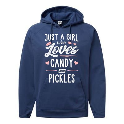 Just A Who Loves Candy And Pickles Gift Cute Gift Performance Fleece Hoodie