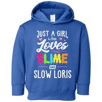 Just A Who Loves Slime And Slow Loris Gift Funny Gift Toddler Hoodie