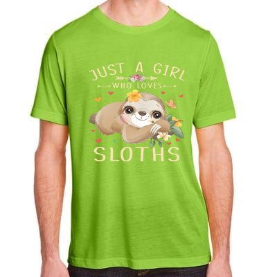 Just A Who Loves Sloths Cute Sloth Lover Gift Adult ChromaSoft Performance T-Shirt