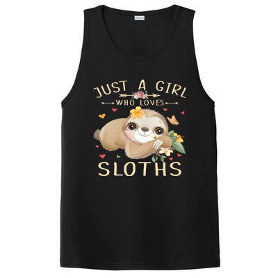 Just A Who Loves Sloths Cute Sloth Lover Gift PosiCharge Competitor Tank