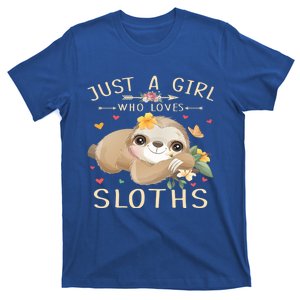 Just A Who Loves Sloths Cute Sloth Lover Gift T-Shirt