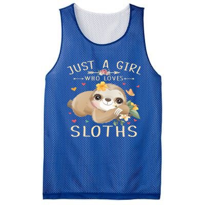 Just A Who Loves Sloths Cute Sloth Lover Gift Mesh Reversible Basketball Jersey Tank