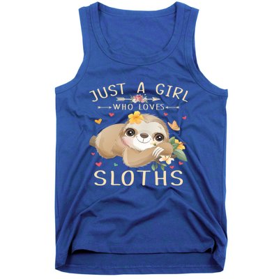 Just A Who Loves Sloths Cute Sloth Lover Gift Tank Top