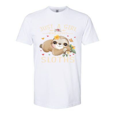 Just A Who Loves Sloths Cute Sloth Lover Gift Softstyle CVC T-Shirt