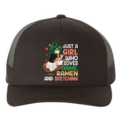 Just A  Who Loves Anime Ra And Sketching Japan Anime Yupoong Adult 5-Panel Trucker Hat