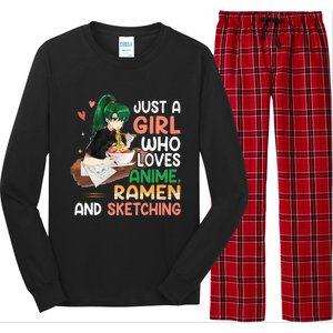 Just A  Who Loves Anime Ra And Sketching Japan Anime Long Sleeve Pajama Set