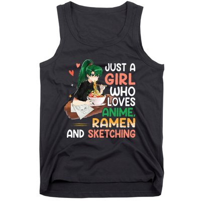 Just A  Who Loves Anime Ra And Sketching Japan Anime Tank Top