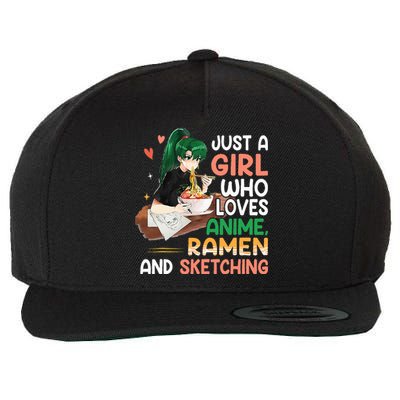 Just A  Who Loves Anime Ra And Sketching Japan Anime Wool Snapback Cap