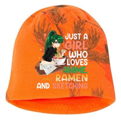 Just A  Who Loves Anime Ra And Sketching Japan Anime Kati - Camo Knit Beanie