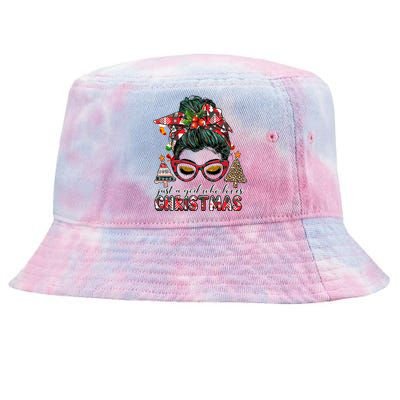 Just A Who Loves Christmas Messy Bun Xmas Plaid Cool Gift Tie-Dyed Bucket Hat