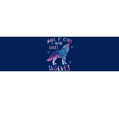 Just A Who Loves Wolves Lover Watercolor Wolf Ornament Bumper Sticker