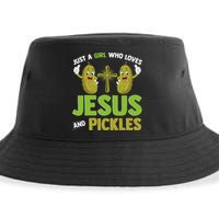 Just A Who Loves Jesus And Pickles Christian Pickles Sustainable Bucket Hat