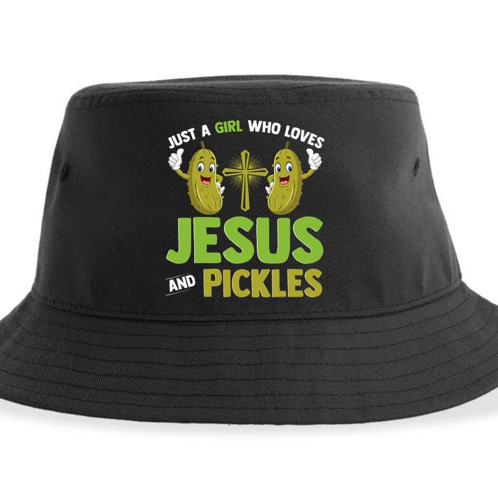 Just A Who Loves Jesus And Pickles Christian Pickles Sustainable Bucket Hat