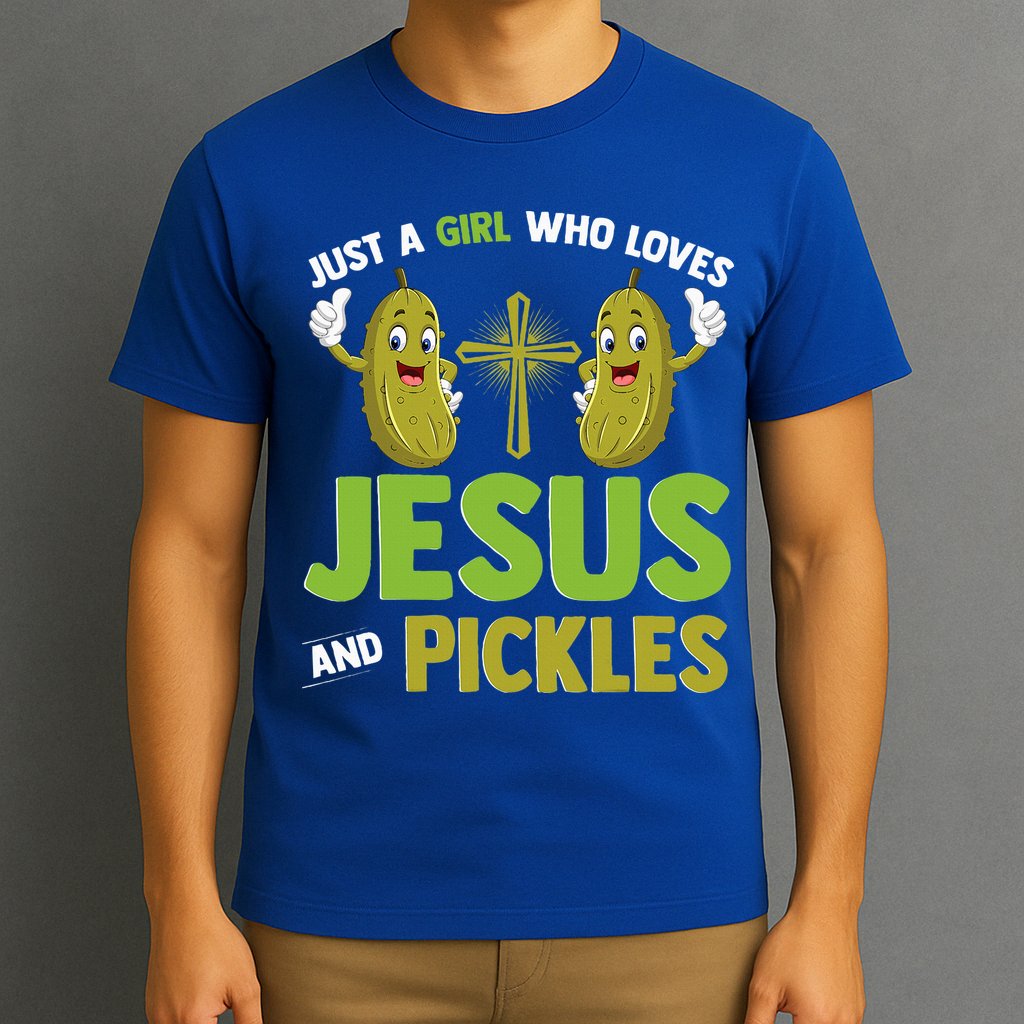 Just A Who Loves Jesus And Pickles Christian Pickles T-Shirt