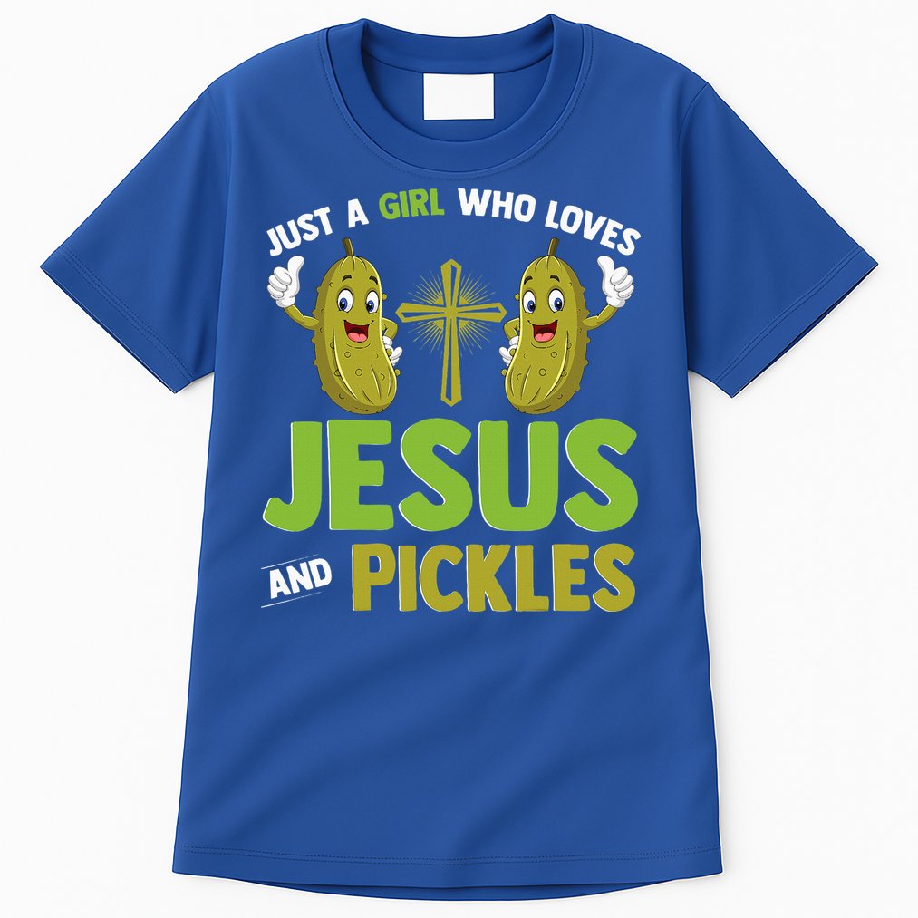 Just A Who Loves Jesus And Pickles Christian Pickles Tall T-Shirt