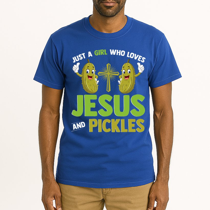 Just A Who Loves Jesus And Pickles Christian Pickles Tall T-Shirt