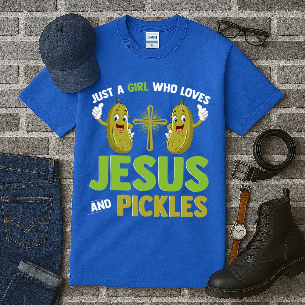 Just A Who Loves Jesus And Pickles Christian Pickles Tall T-Shirt