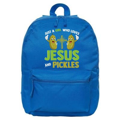 Just A Who Loves Jesus And Pickles Christian Pickles 16 in Basic Backpack