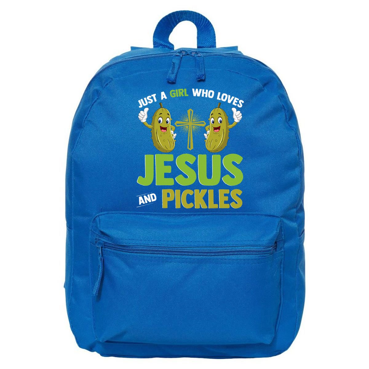 Just A Who Loves Jesus And Pickles Christian Pickles 16 in Basic Backpack