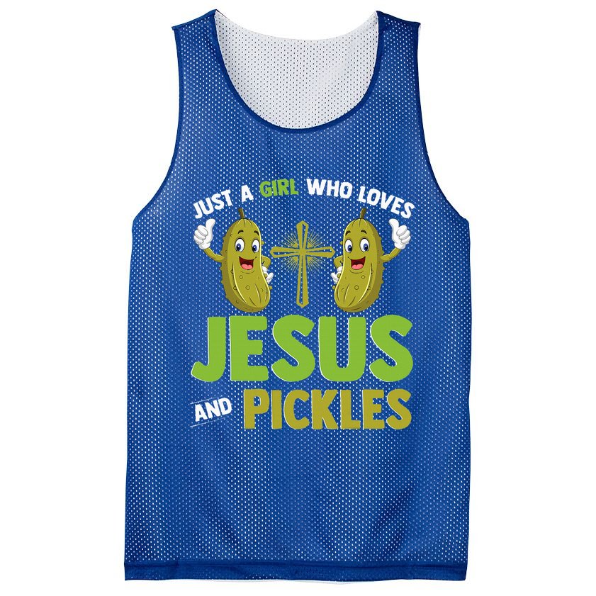 Just A Who Loves Jesus And Pickles Christian Pickles Mesh Reversible Basketball Jersey Tank