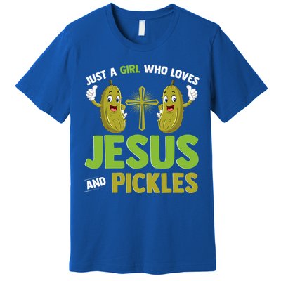 Just A Who Loves Jesus And Pickles Christian Pickles Premium T-Shirt