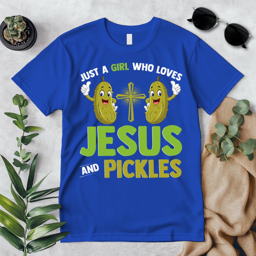 Just A Who Loves Jesus And Pickles Christian Pickles Premium T-Shirt