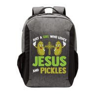 Just A Who Loves Jesus And Pickles Christian Pickles Vector Backpack