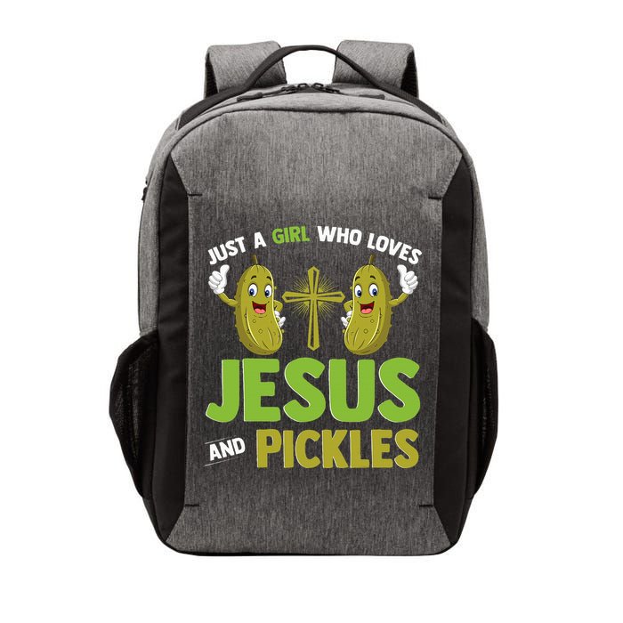Just A Who Loves Jesus And Pickles Christian Pickles Vector Backpack