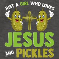 Just A Who Loves Jesus And Pickles Christian Pickles Vector Backpack