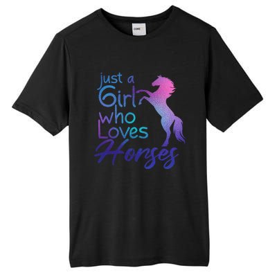 Just A Who Loves Horses Cute Horse Cute Gift Tall Fusion ChromaSoft Performance T-Shirt