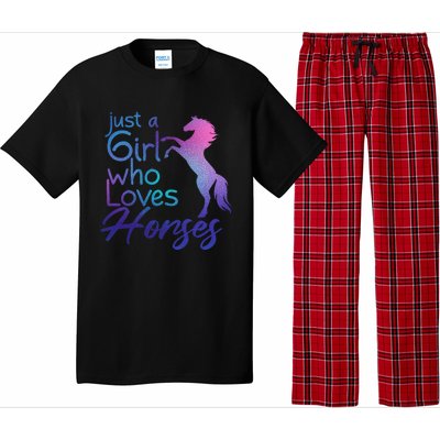 Just A Who Loves Horses Cute Horse Cute Gift Pajama Set