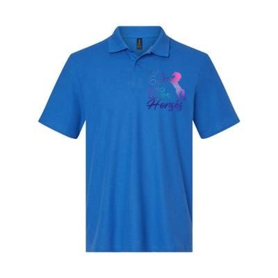 Just A Who Loves Horses Cute Horse Cute Gift Softstyle Adult Sport Polo