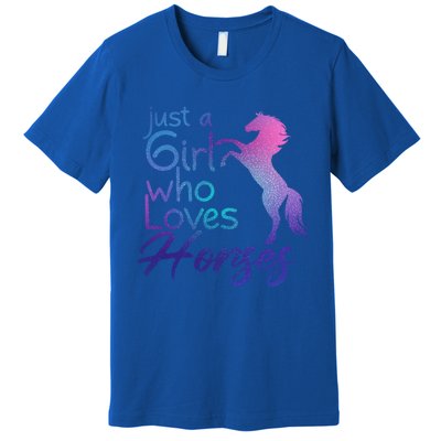 Just A Who Loves Horses Cute Horse Cute Gift Premium T-Shirt