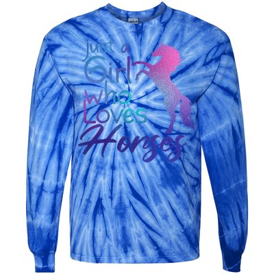 Just A Who Loves Horses Cute Horse Cute Gift Tie-Dye Long Sleeve Shirt