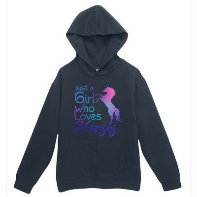 Just A Who Loves Horses Cute Horse Cute Gift Urban Pullover Hoodie