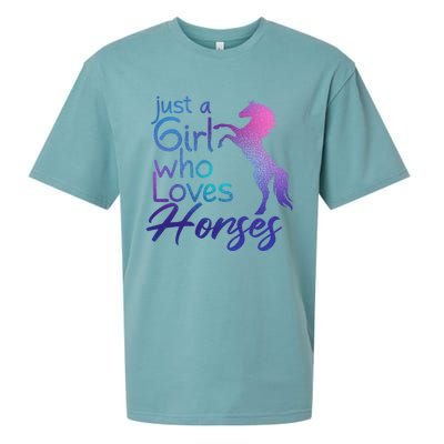 Just A Who Loves Horses Cute Horse Cute Gift Sueded Cloud Jersey T-Shirt