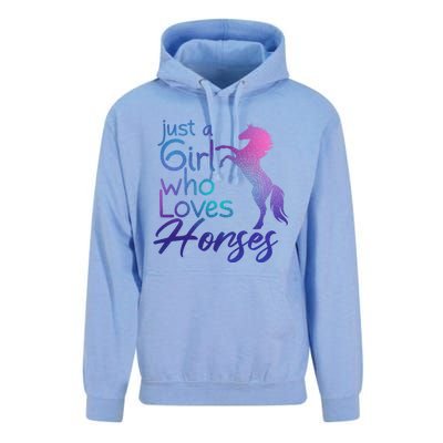 Just A Who Loves Horses Cute Horse Cute Gift Unisex Surf Hoodie