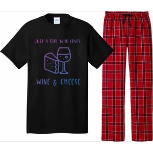 Just A Who Loves Wine And Cheese Charcuterie Foodie Cute Gift Pajama Set