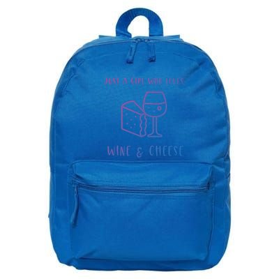 Just A Who Loves Wine And Cheese Charcuterie Foodie Cute Gift 16 in Basic Backpack