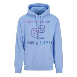 Just A Who Loves Wine And Cheese Charcuterie Foodie Cute Gift Unisex Surf Hoodie