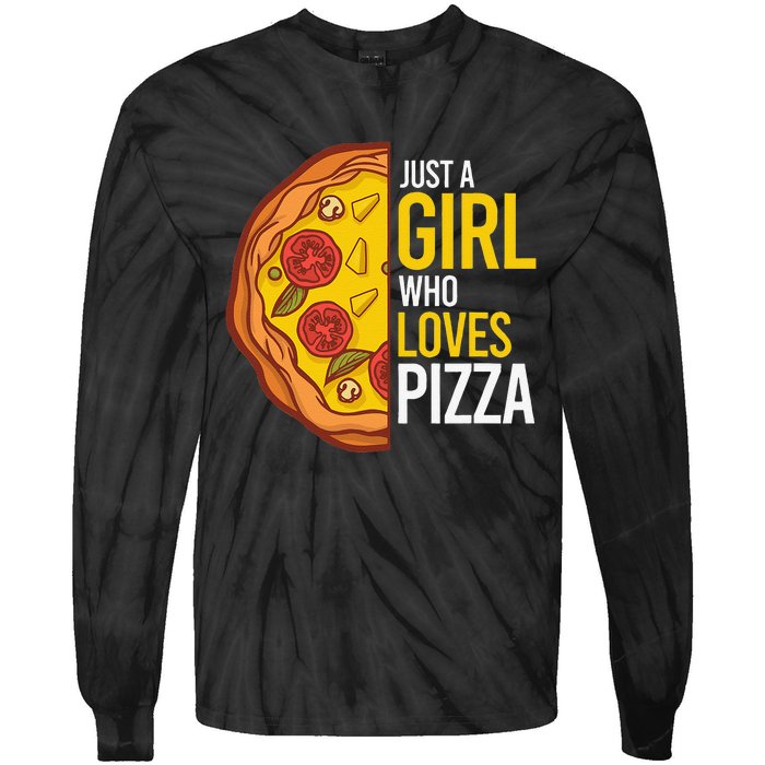 Just A  Who Loves Pizza Lover Funny Pizza foodie Tie-Dye Long Sleeve Shirt