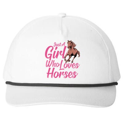 Just A Who Loves Horses Equestrian Horseback Riding Gift Snapback Five-Panel Rope Hat